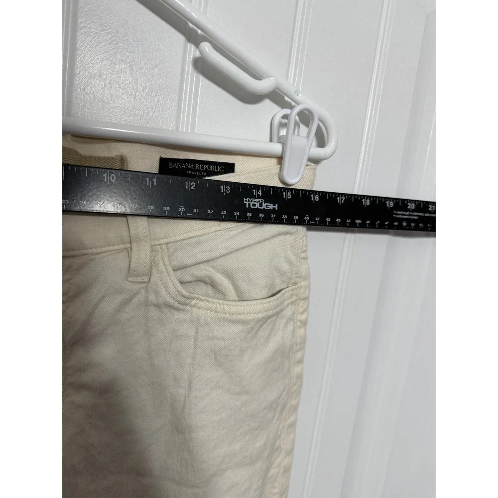 Banana Republic Pants Mens 31x32 Traveler Slim Off-White Cream Denim EUC